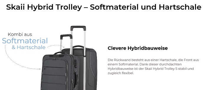 Travelite Skaii Hybrid-Trolley S, 2-Rollen erweiterbar Gipfelgrau | jetzt  online kaufen auf Koffer.de ✓