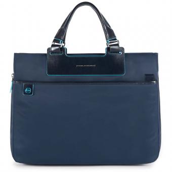 Piquadro Celion Schmale Laptoptasche 15.6" erweiterbar nachtblau