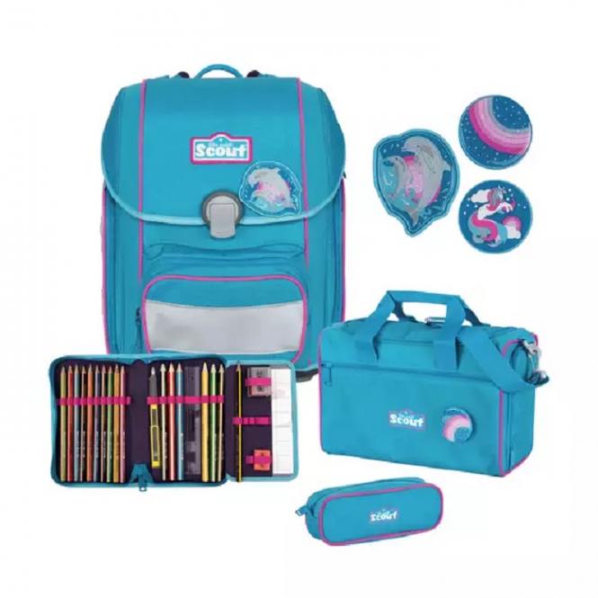 Scout Genius 4-teilige Schulranzen-Set, mit Funny Snaps® Mädchen-Motive  Dolphins | jetzt online kaufen auf Koffer.de ✓