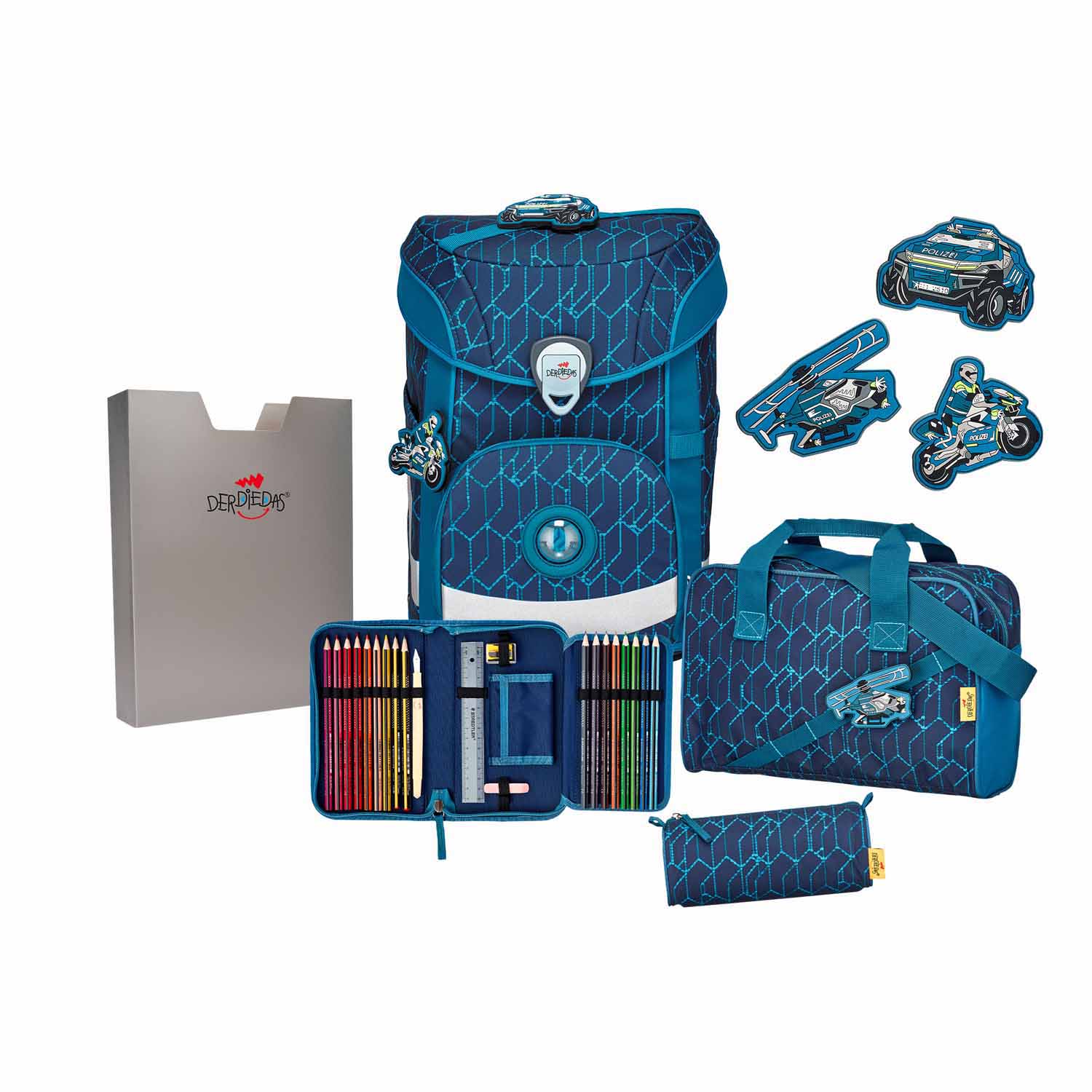 DerDieDas ErgoFlex EASY Schulrucksack-Set 5-teilig mit Sporttasche Blue  Speed | jetzt online kaufen auf Koffer.de ✓