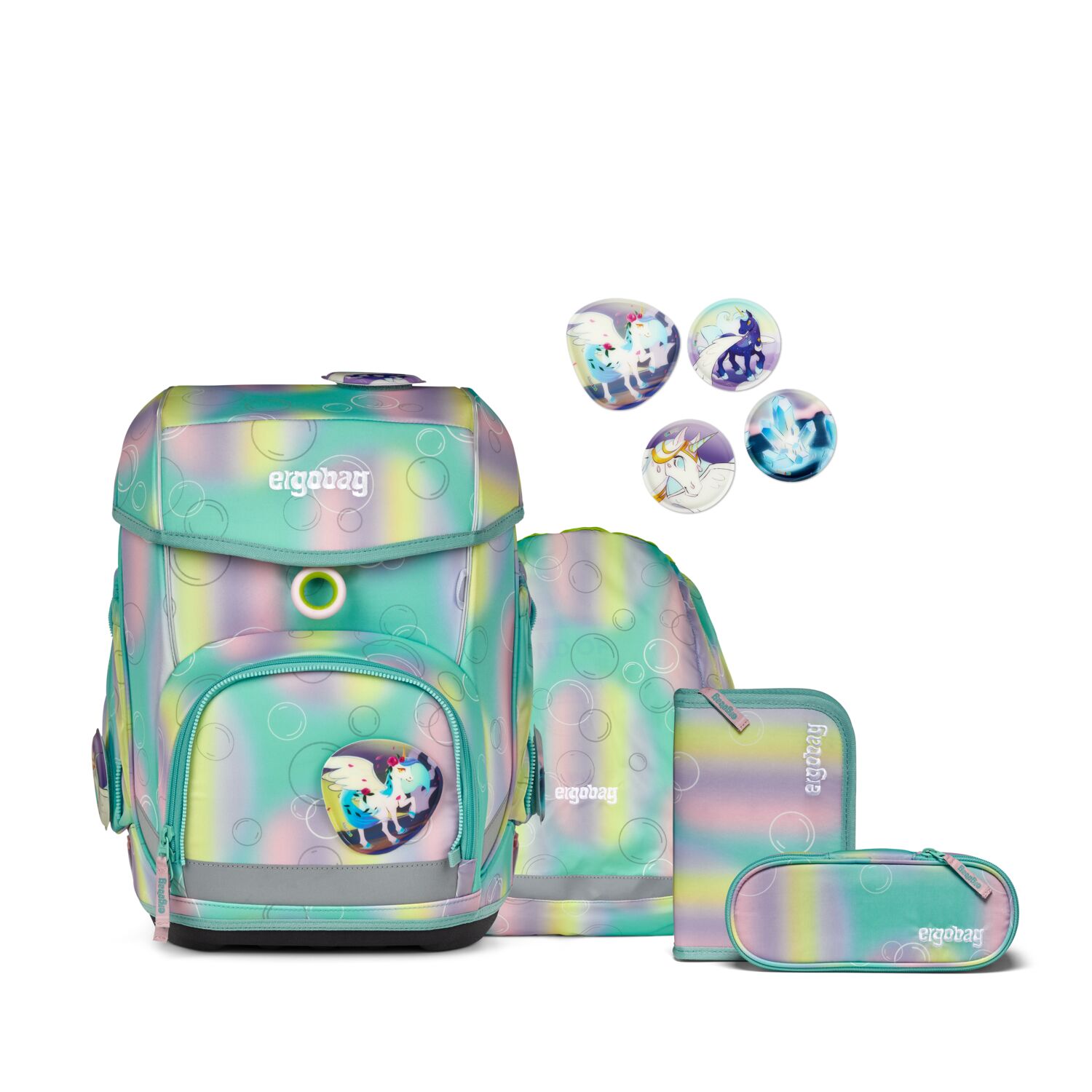 ergobag cubo REFLEX GLOW 5-teiliges Schulrucksack-Set 2025 ZauBärwelt