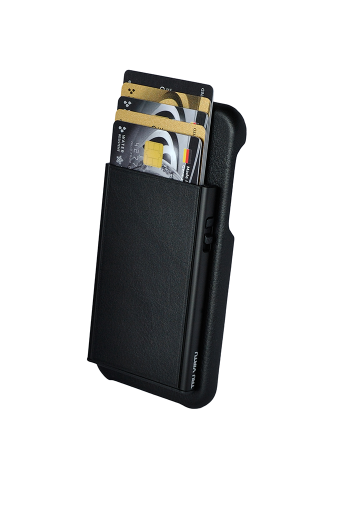 Tru Virtu Click & Slide Pay & Phone Kartenetui und Smartphoneülle - iPhone  X Nappa Black/Black | jetzt online kaufen auf Koffer.de