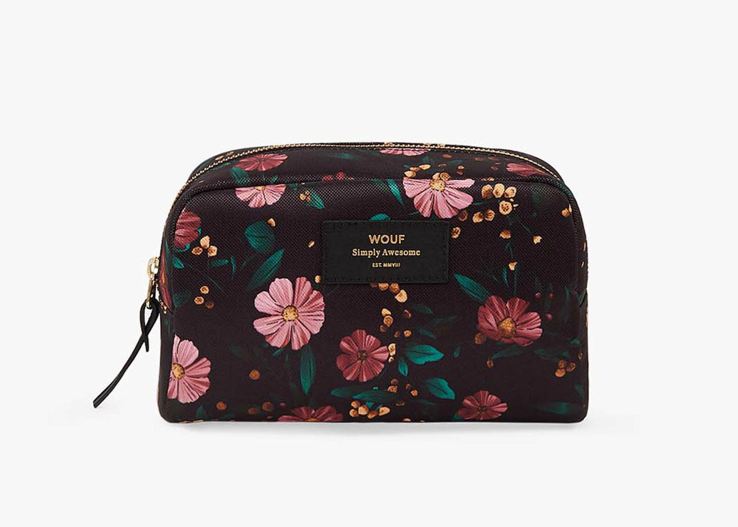 Wouf Accessories Makeup Bag Black Flowers