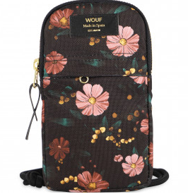 Wouf Bags Phone Bag Black Flowers