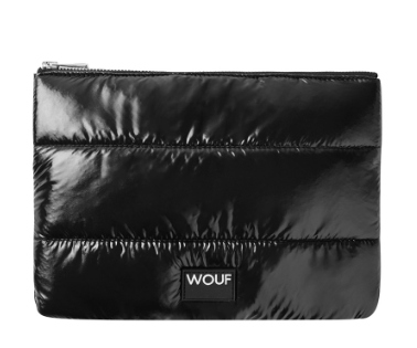 Wouf Quilted Collection Large Pouch Bag Black Glossy