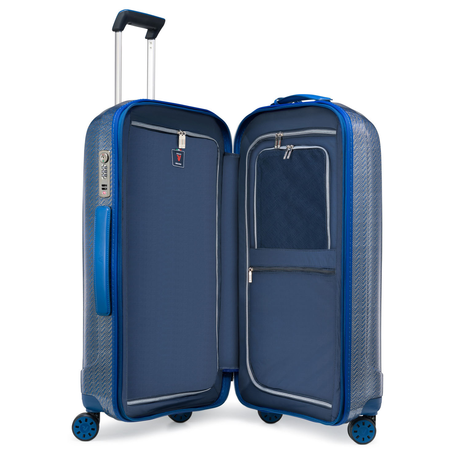 Roncato WE ARE GLAM TEXTURE Trolley M 4-Rollen, 70cm Platino-Blue Pied De  Poule | jetzt online kaufen auf Koffer.de ✓